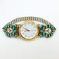 Southwestern 925 Vermeil Petit Point Turquoise Watch Tips w/ Timex Watch 24.9g image number 2