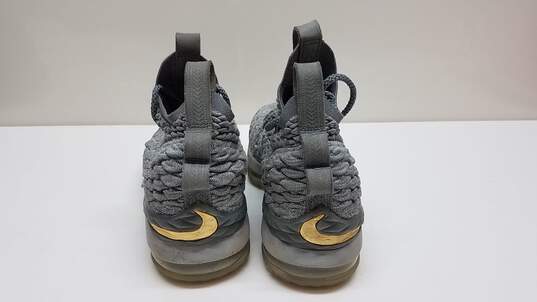 Nike LeBron 15 XV Wolf Grey Gold Size 5.5Y image number 3