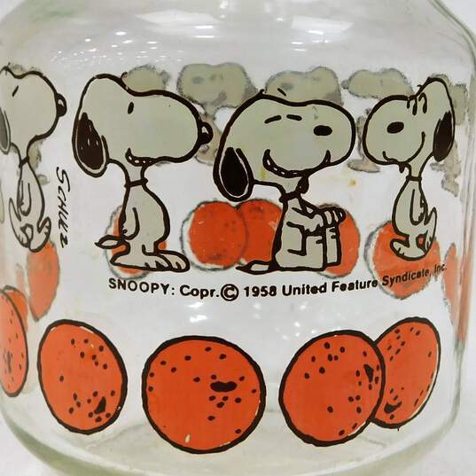Vintage Peanuts Snoopy Charlie Brown Orange Juice Carafe Decanter With Lid image number 5