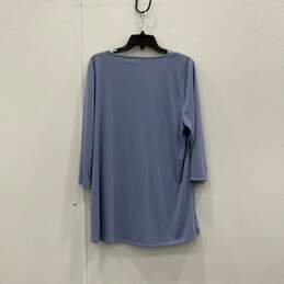 NWT Soft Surroundings Womens Blue Long Sleeve V-Neck Blouse Top Size XL alternative image