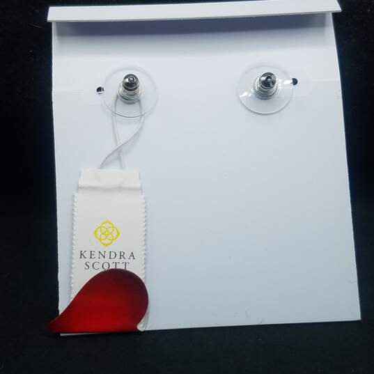 Kendra Scott W / Tag Silver Tone Dangle Earrings 23.2g image number 5