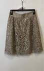 NWT J.Crew Womens Tan Floral Lace Stretch Back Zip Straight & Pencil Skirt Sz 2 image number 2