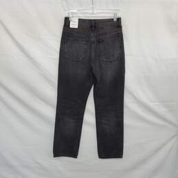 Zara Washed Out Black Cotton High Rise Straight Leg Jeans WM Size 6 NWT
