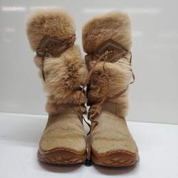 Pajar Goat Fur Mukluks Women's Cream and White Boots Size 38