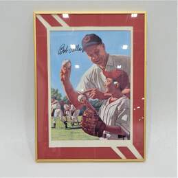 HOF Bob Feller Autographed Poster Cleveland Indians