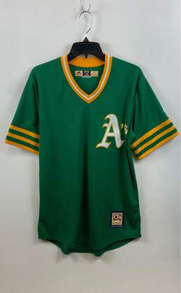Majestic Mens Green Oakland Athletics MLB Baseball Pullover Jersey Size Medium