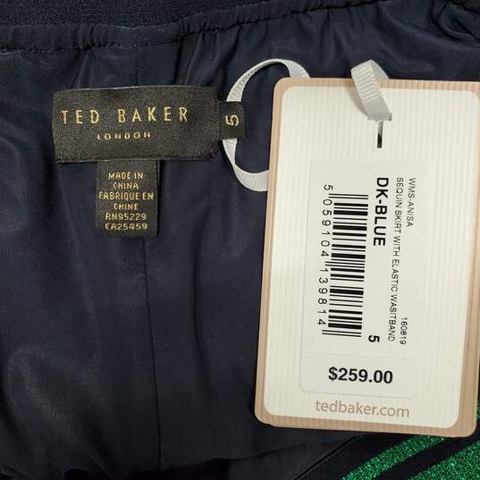 Ted Baker Blue Sequin Midi Skirt image number 3