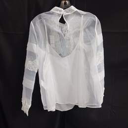 White House Black Market Women's White Blouse Size 6 alternative image