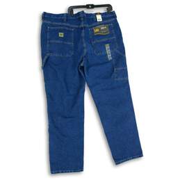 NWT Lee Mens Blue Denim Dark Wash Loose Fit Straight Leg Jeans Size 46x34 alternative image