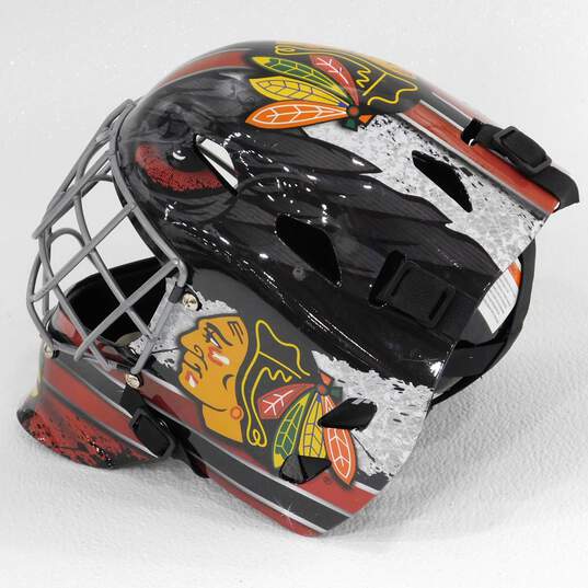 Chicago Blackhawks NHL Franklin GFM1500 Hockey Goalie Youth Helmet Face Mask image number 2