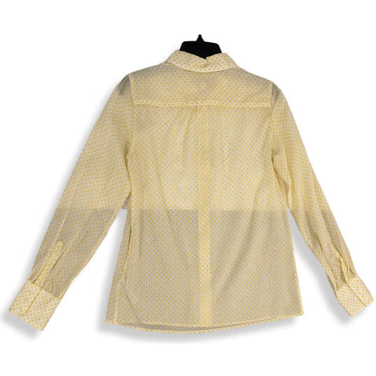 NWT Women Orange White Polka Dot Spread Collar Button-Up Shirt Size 6 image number 1