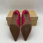 NIB Michael Kors Womens Pink Leather Pointed Toe High Kitten Pump Heels Size 10 image number 5