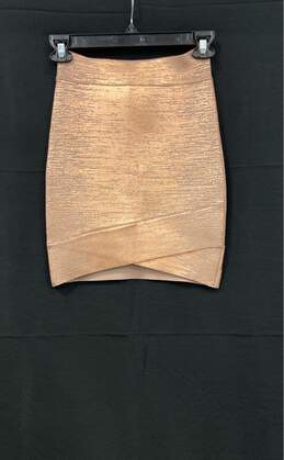NWT BCBGMAXAZRIA Womens Rose Gold Heather Printed Pull On Bandage Skirt Size XS