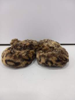 Michael Kors Faux Fur Leopard Print Thong Sandals/Flip Flops/Slippers