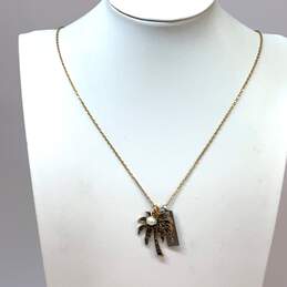 Designer Juicy Couture Gold-Tone Lobster Clasp Palm Tree Pendant Necklace alternative image