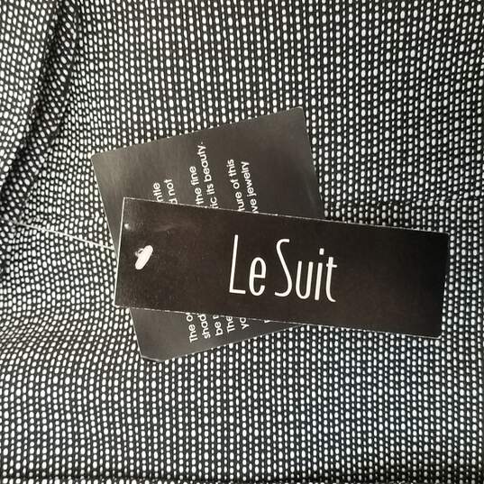 Le Suit Women Black & White Woven Blazer 6 NWT image number 4