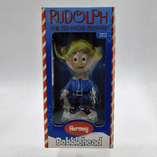 2002 Rudolph The Red Nosed Reindeer Bobbleheads Santa & Hermey image number 5