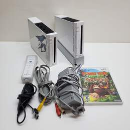 Nintendo Wii Console Lot of 2 w/ Cables & Controller + Donkey Kong (Untested) alternative image