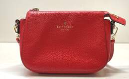Kate Spade Pebble Leather Zip Top Crossbody Red
