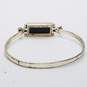 SU Sterling Silver Onyx Inlay 5 3/8" Tension Bracelet 14.2g image number 5