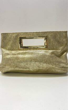 Michael Kors Leather Embellished Clutch Gold Metallic alternative image