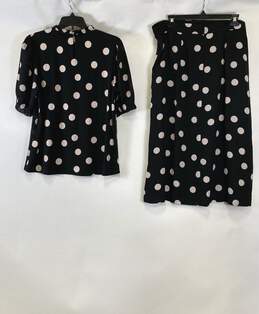 NWT Ann Taylor Womens Black Polka Dot Blouse Top & Skirt 2 Piece Set Size L/P alternative image