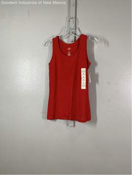 St. John's Bay Womens Red Cotton Sleeveless Pullover Essential Tank Top Size M