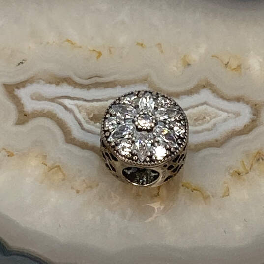 Designer Pandora S925 ALE Sterling Silver CZ Radiant Bloom Beaded Charm image number 4