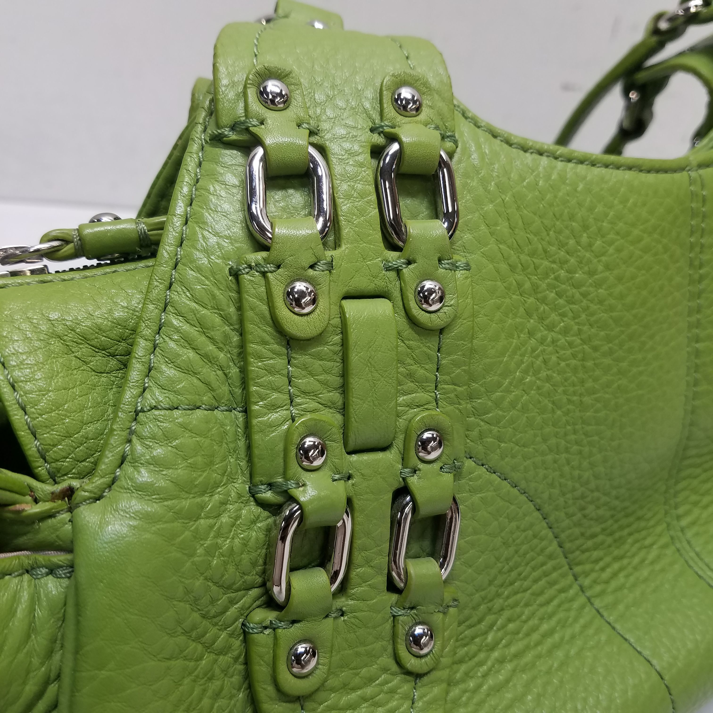 Cole Haan Large Pebbled Leather Belted Satchel Shoulder Handbag Purse Brown  | eBay
