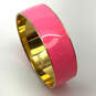 Designer J. Crew Gold-Tone Enamel Pink Round Shape Fashion Bangle Bracelet image number 2
