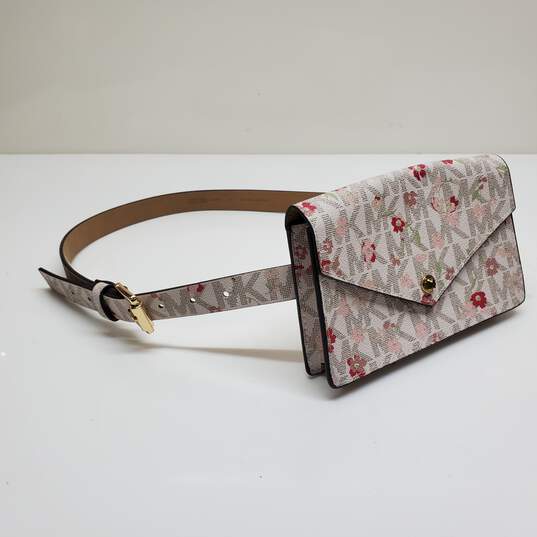 Buy the Michael Kors Signature Floral Pouch Waist Bag Belt Size L/XL NWT |  GoodwillFinds