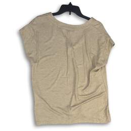 NWT White House Black Market Womens Beige V-Neck Pullover T-Shirt Size M alternative image