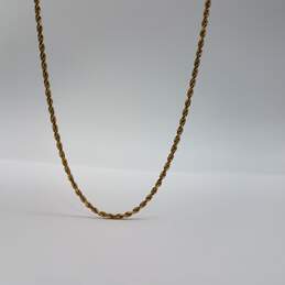 Unoaerre 14k Gold Rope Design 1.7mm Chain 15 Inch Necklace 6.3g