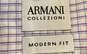 Armani Collezioni Mens White Purple Modern Fit Long Sleeve Button-Up Shirt Sz XL image number 5