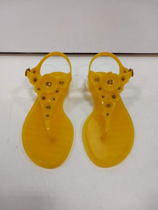COACH NATALEE JELLY SANDALS YELLOW Womens Sz 6B image number 1