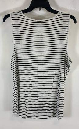 White House Black Market Womens Black White Striped Sleeveless Tank Top Size XL alternative image