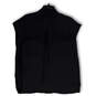 NWT Womens Black Sleeveless Front Pockets Button-Up Shirt Size L Tall image number 2