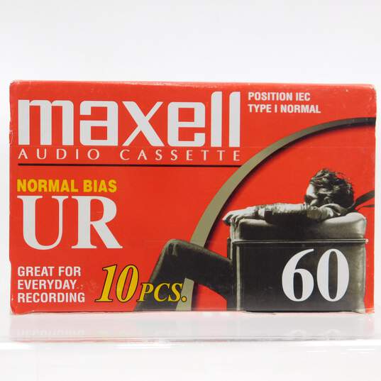 Lot of 10 New Sealed MAXELL UR 60 Minute Blank AUDIO CASSETTE TAPES Normal Bias image number 3