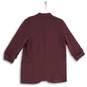 NWT Candie's Womens Maroon Shawl Lapel 3/4 Sleeve Open Front Blazer Size L image number 2