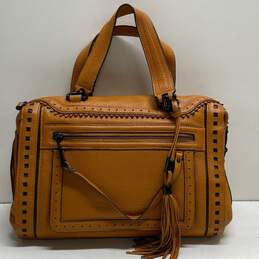Aimee Kestenberg Brown Soft Leather Tassel Zip Satchel Bag