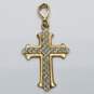 14K Gold Two-Tone Cross Pendant 1.5g image number 1