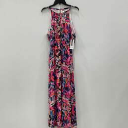 NWT Nine West Womens Multicolor Floral Sleeveless Long Maxi Dress Size L