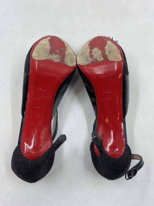 Authentic Christin Louboutin Black Pump Heel W 6.5 image number 8