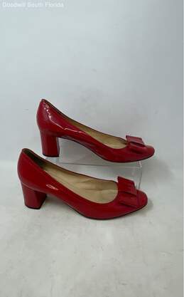 Kate Spade New York Womens Red Patent Leather Block Pump Heels Size 8 1/2 B alternative image