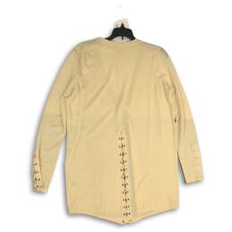 Elie Tahari Womens Beige Long Sleeve Tie Front Cardigan Sweater Size Medium alternative image