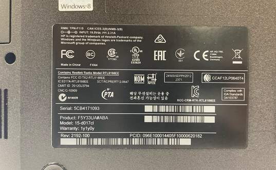 HP HP 15-d017cl 15.6" AMD Windows 8 image number 6