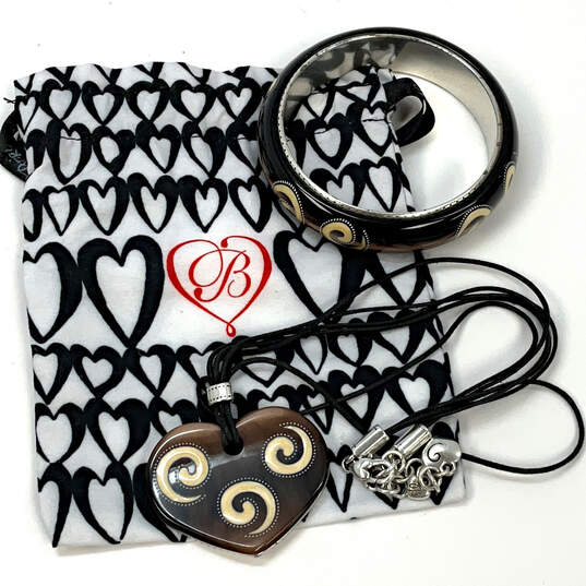 Designer Brighton Heart Shape Pendant Necklace And Bangle Bracelet With Bag image number 4