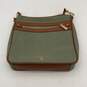 Michael Kors Womens Green Brown Leather Adjustable Strap Crossbody Bag Purse image number 1