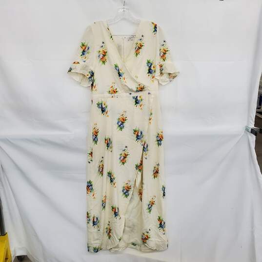 Madewell Ivory Floral Patterned Lined Maxi Dress WM Size 12 image number 1