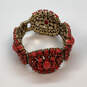 Designer Stella & Dot Gold-Tone Red Stone Fashionable Chain Bracelet image number 3